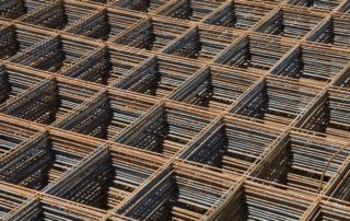 961733 - stack of reinforcing bar mesh in a construction site